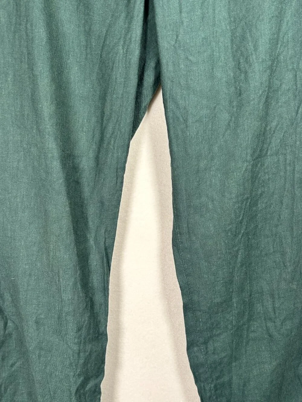 Babaton Aritzia Emerald Green Linen Blend Tailored Straight Leg Trousers size 6